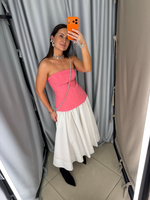 Топ-корсет из твида розовый