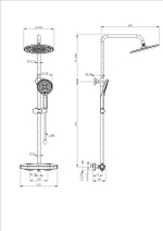 Душевая система с термостатом WONZON & WOGHAND NEO, Брашированное золото (WW-B3045-A-BG)