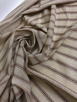 Трикотаж принт полоска, беж/коричн, люрекс IDT