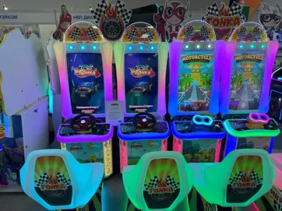 Детский двойной автомат с видеоиграми «Автогонка»