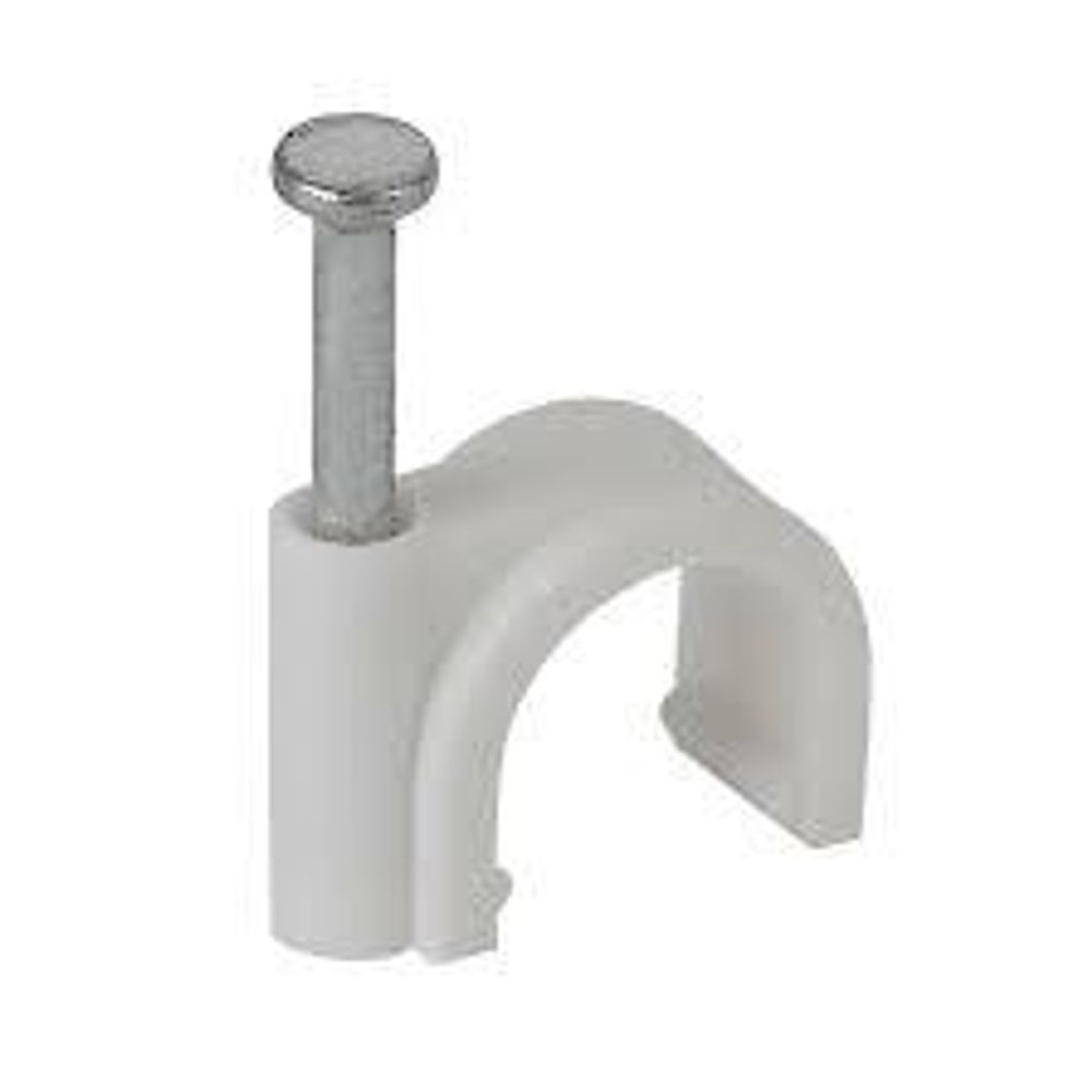 Скоба элект. 10мм круглая пластиковая (50шт) ЭРА