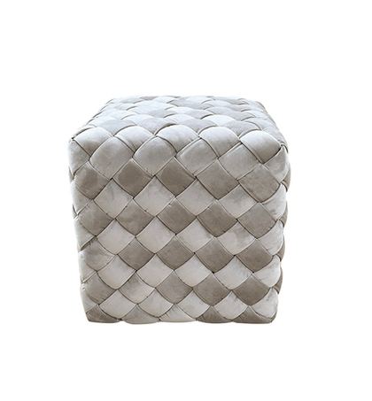 Пуф плетеный 40x40x40см Garda Decor серо-бежевый
