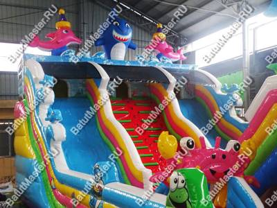 Коммерческий надувной батут "На морском дне" 15*8*8 м