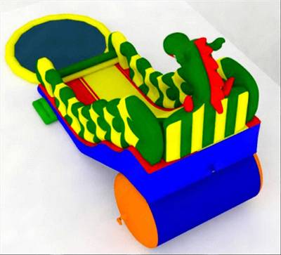 Надувная водная горка с бассейном «Драконий спуск», 17*6*9 м
