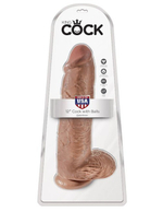 Фаллоимитатор-гигант загорелый King Cock 12 Cock with Balls (Цвет: телесный)