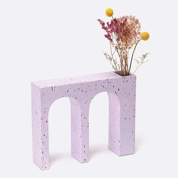 Ваза для цветов двойная acquedotto, 22 см, лиловая