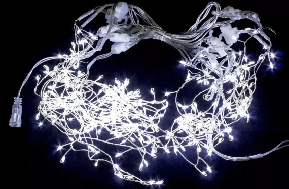 Светодиодная бахрома Роса 2.5*0.9 м., 220V, 324 холодных белых LED лампы, соединяемая, Winner (w.02.04.324)