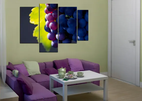 Модульная картина "Черный виноград"