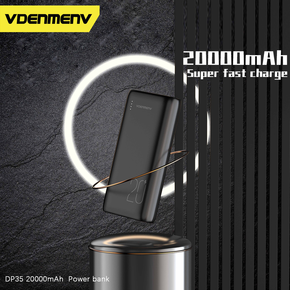 Портативный аккумулятор DENMEN DP35 20000 mAh (черный)