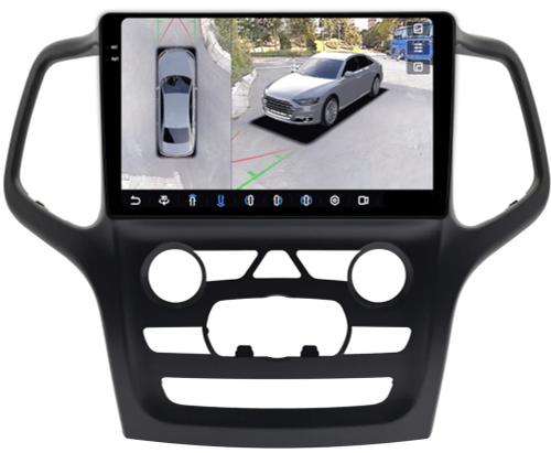 Магнитола для Jeep Grand Cherokee WK2 2013-2021 (ШГУ 5") - FarCar BX9-360-9564F2 монитор 9.5" 2K QLED на Android 13, Быстрая, CarPlay, 4G SIM-слот, 4 камеры в комплекте