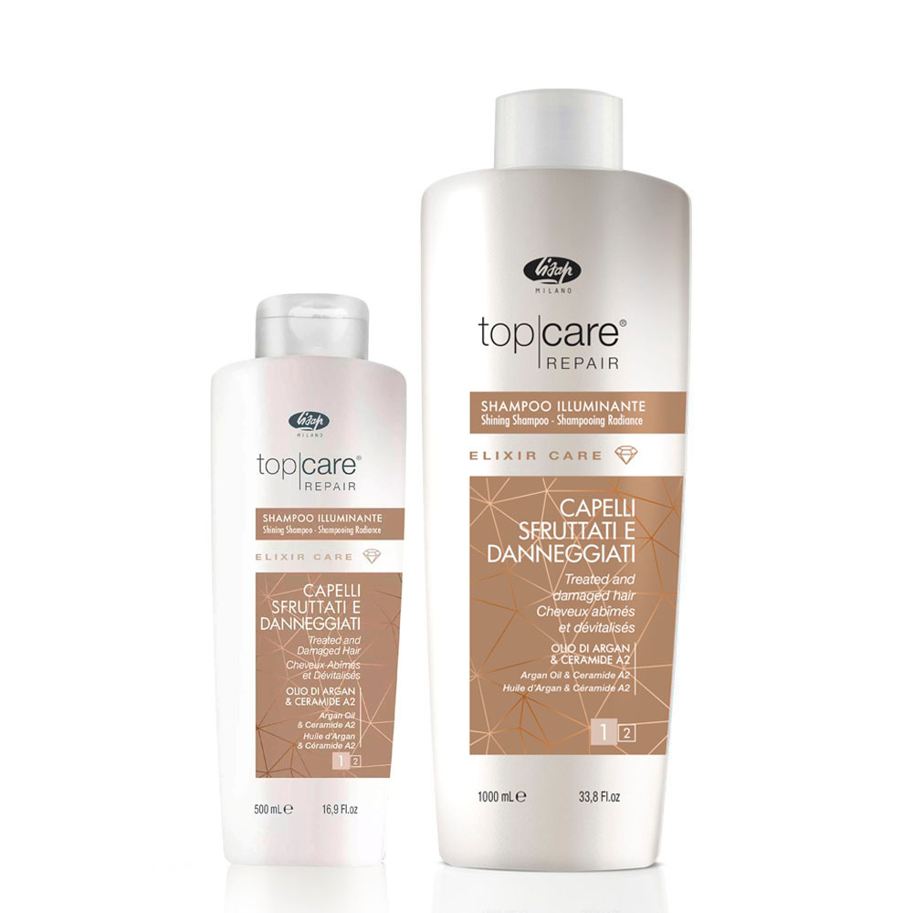 Шампунь-эликсир для восстановления и придания сияющего блеска Lisap Top Care Repair Elixir Shining Shampoo