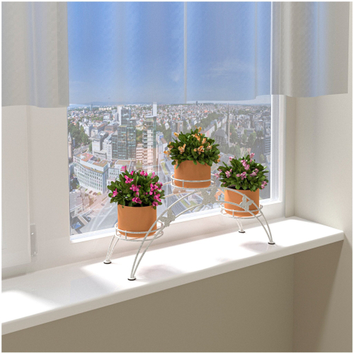 ПОДСТАВКА Д/ЦВЕТОВ АРКА 3 БЕЛОЕ СЕРЕБРО/МЕДНЫЙ АНТИК ПДЦ413БС/М