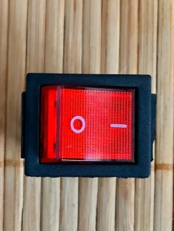 Красная кнопка тумблер выключатель, с подсветкой 16A-220V, KCD4-101/4PN, 1 штука