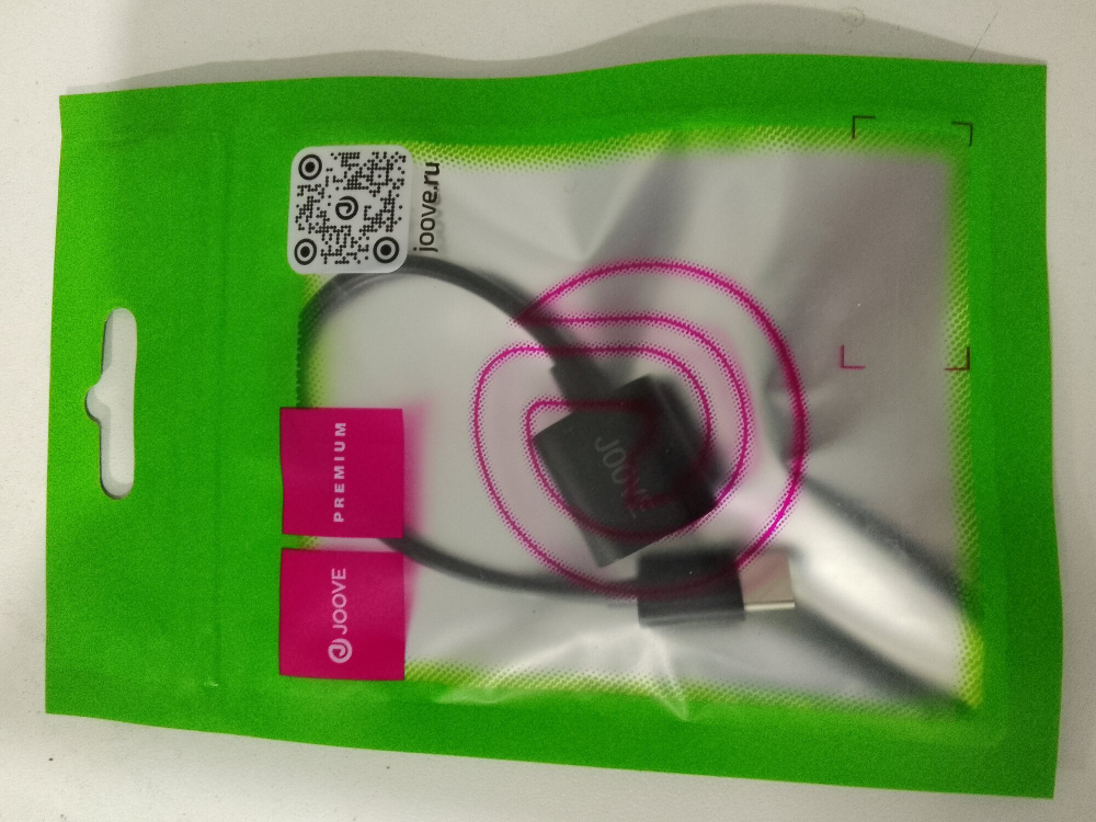 OTG переходник с кабелем USB(AM)/Type-C(AF) JOOVE J-07 , длина 17см, черный