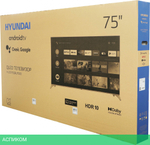 Телевизор Hyundai H-LED75QBU7500 черный/серебристый