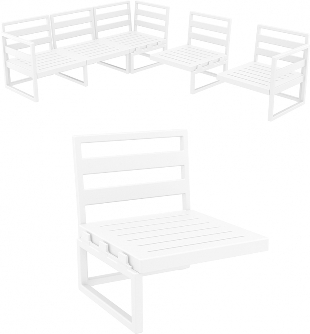 Модуль дополнительный для дивана Siesta Contract Mykonos, белый