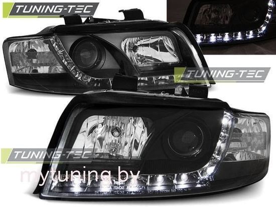 Передние фары daylight black для Audi A4 B6
