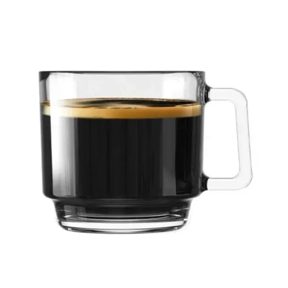 Кружка 440 мл прозрачная "Stack Noir Caffe Premio" d 9,8 см h9,5 см стекло Ocean [6]