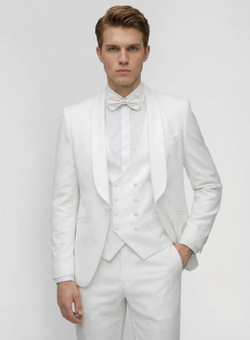 Мужской костюм тройка (белый) А83