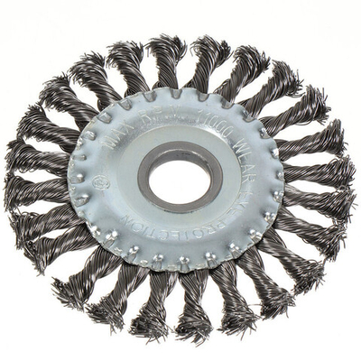 Щетка для УШМ Bartex, 125 мм, плоская, крученая проволока 0.5 мм, d22.2 мм, замятие упаковки, шт