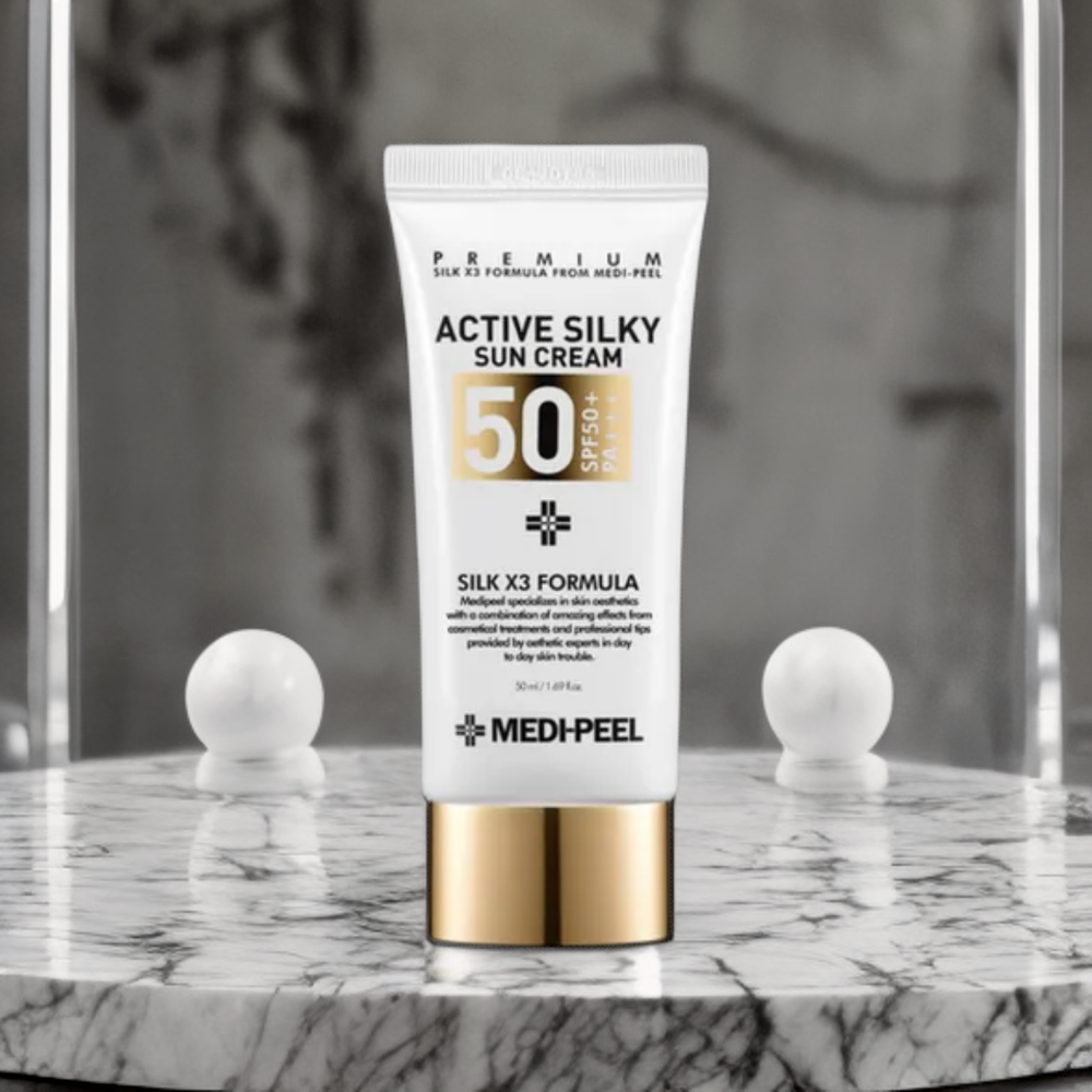 MEDI-PEEL Антивозрастной солнцезащитный крем с пептидами Active Silky Sun Cream SPF 50+ PA+++ 50 ml.