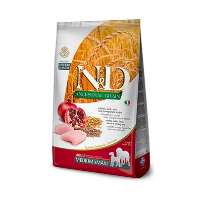 Farmina N&D Dog Ancestral Grain Medium/Maxi Chicken&Pomegrante - корм низкозерновой для собак средних и крупных пород (курица и гранат) Low Grain