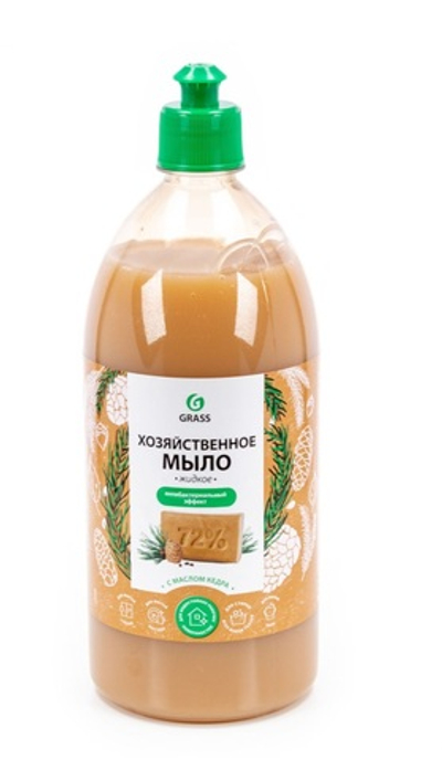 Мыло ХОЗЯЙСТВЕННОЕ антибактариальное с маслом кедра 1л (1/6) GRASS 125549