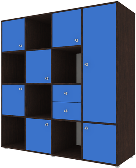 Стеллаж КарИВи Джери 2 Венге Светло-синий, голубой