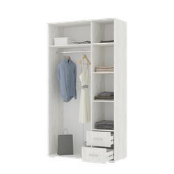 НЕЛЬСОН-1 Шкаф 3-х дверный Дуб крафт белый / Дуб крафт белый