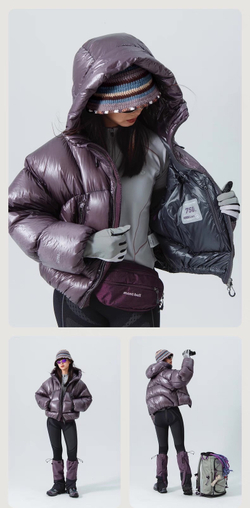 Лёгкий женский пуховик Nothomme Blue Lightweight Hooded Women’s Down Jacket