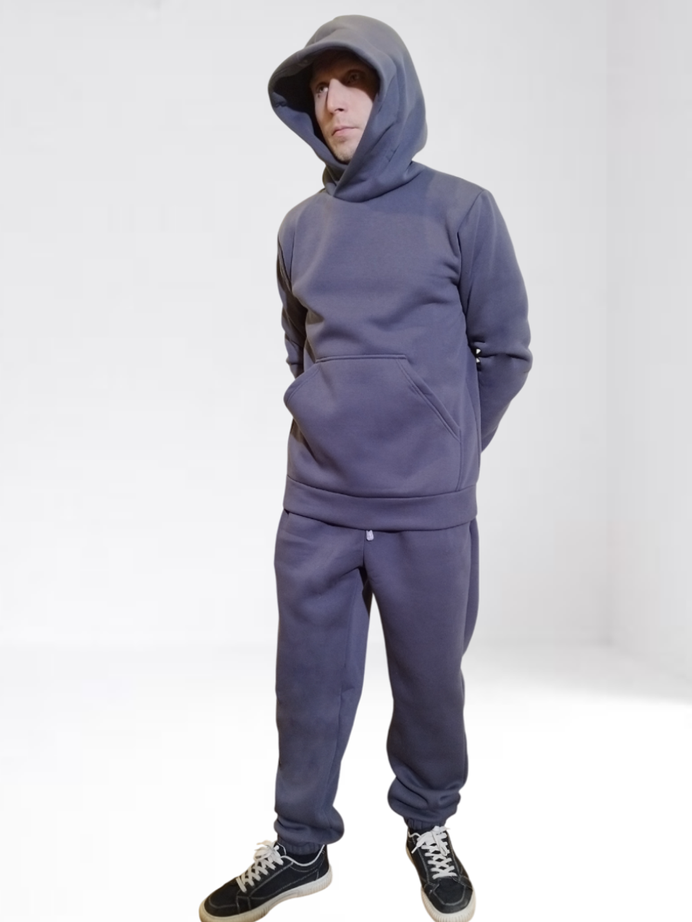 3506 Костюм мужской с капюшоном футер 3-х нитка фуме (52/54)