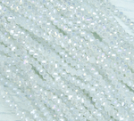 БМ002ДС46 Хрустальные бусины "рондель", белый (имитирующий опал) AB, 4х6 мм, кол-во: 58-60 шт.
