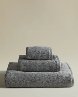 ZARA HOME ПОЛОТЕНЦЕ С ВЫШИВКОЙ, СЕРЫЙ