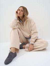 Брюки с велюровым эффектом "Ваниль" женские