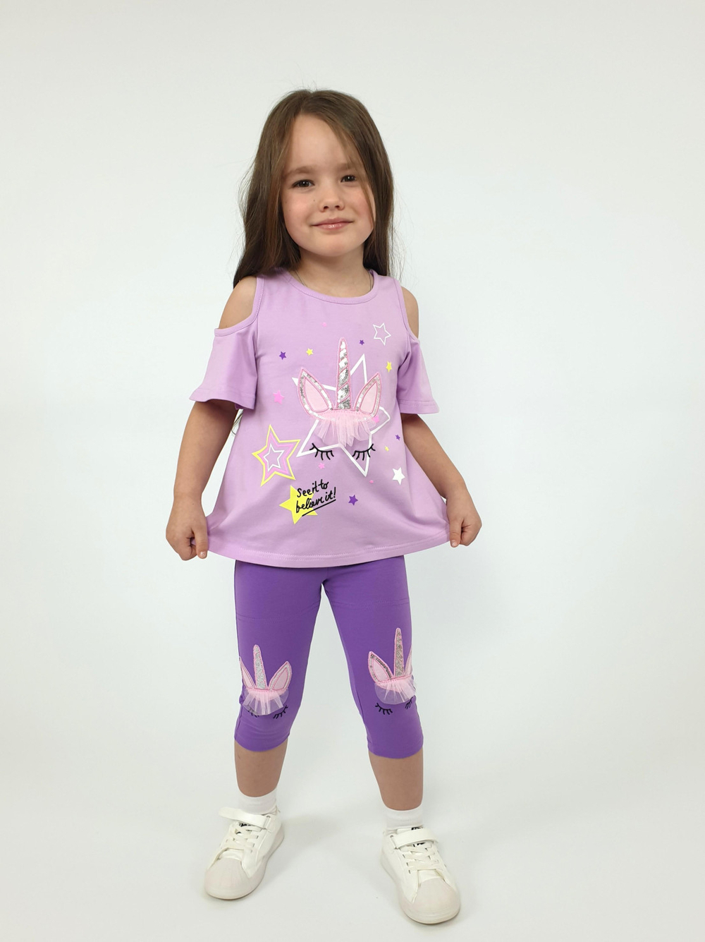 02-124-5 Комплект для девочки (футболка+ лосины)