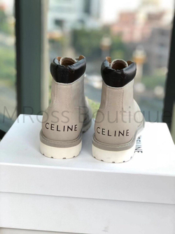 Нубуковые светло-серые ботинки Celine KURT (Селин) премиум класса