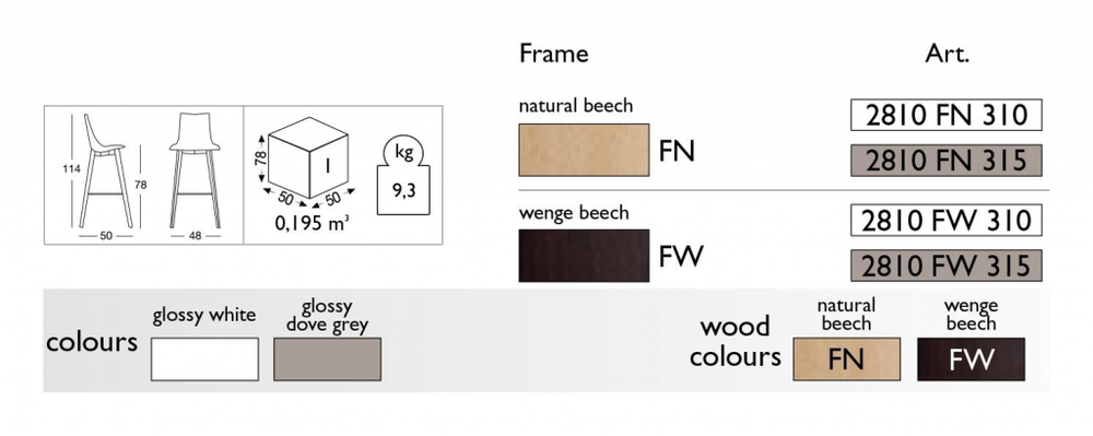 Стул барный пластиковый Scab Design Natural Zebra Antishock, венге, белый