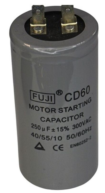 Конденсатор пусковой 300 В 250 мкФ FUJI CD60 (1+1 PIN) 45х90мм