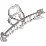 Заколка - краб для волос на блистере «ДЕ Палма», сердце, цвет золото и серебро, 11*3см (пакет с подвесом)