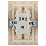 Розетка Intro Plano 1-205-04 с заземлением двойная 2X2P+E Schuko 16А-250В IP20 скрытой установки шампань