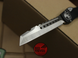 Нож Microtech Halo 6 W/E - черная рукоять , клинок сатин