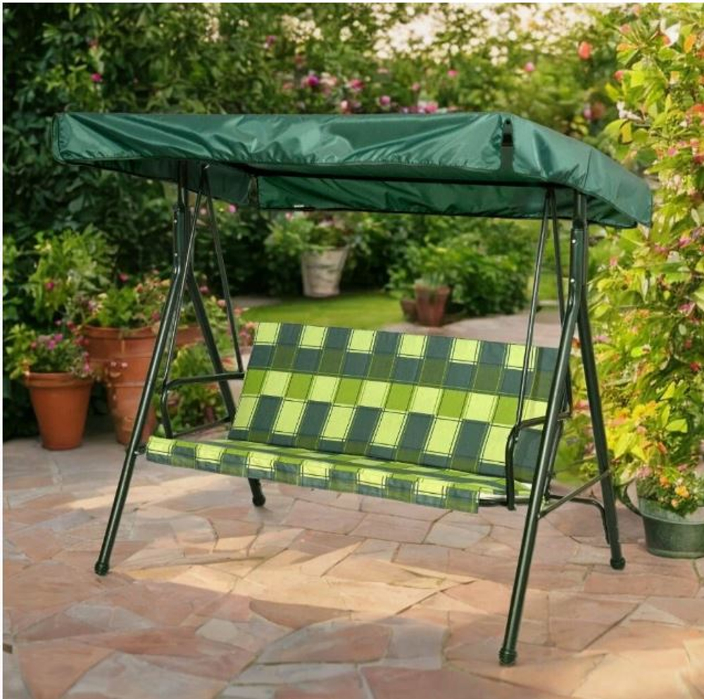 Качели садовые "Габи" до 160кг Светло-зеленая клетка