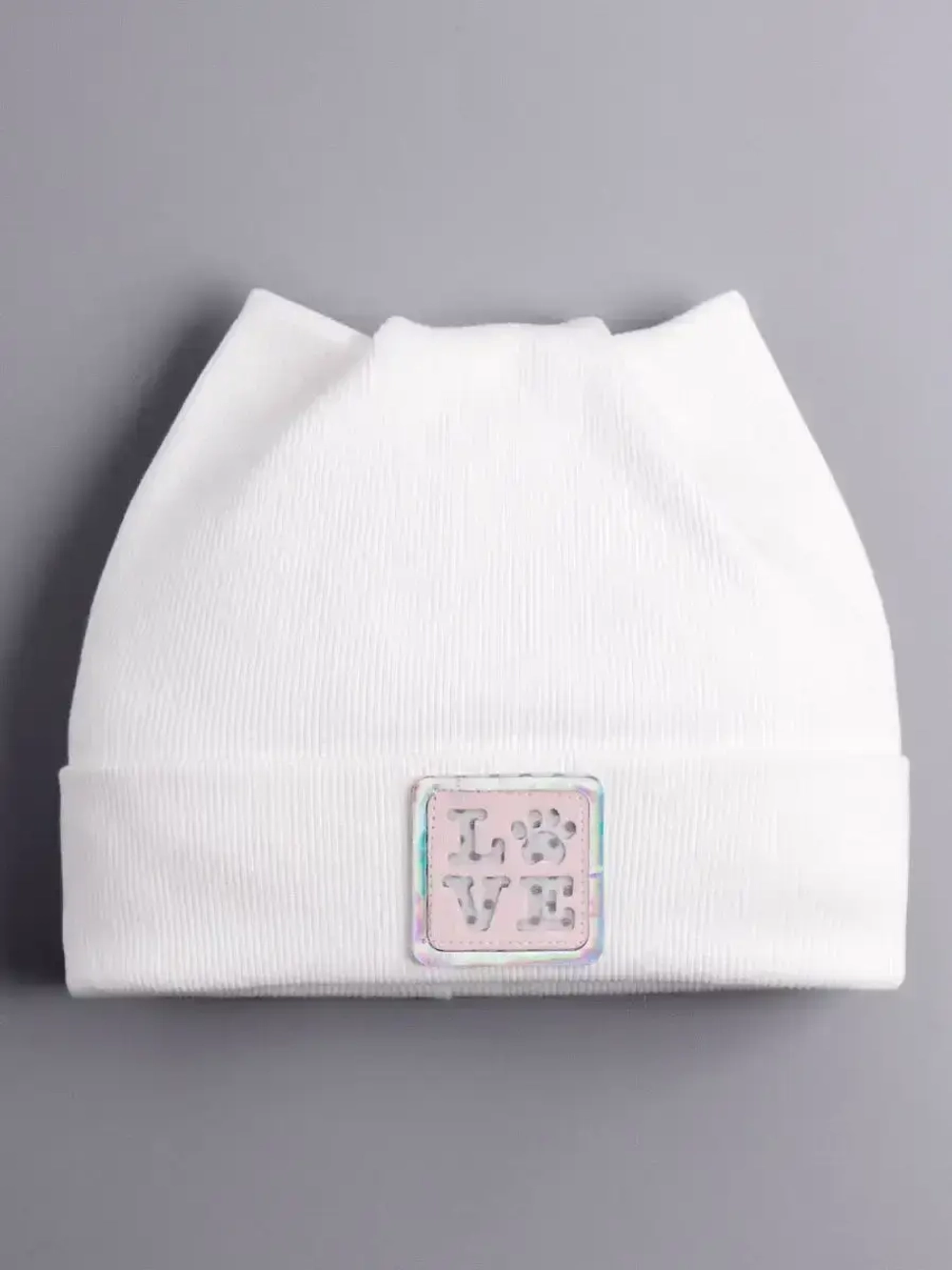 Шапка с ушками трикотажная осенняя