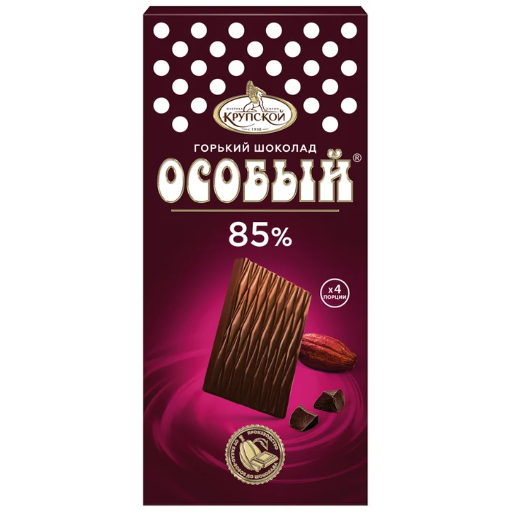 Шоколад Особый горький 85% какао 90 гр