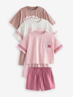 Пижама для девочки Next 195-938, 3 шт., Розовый, Бежевый