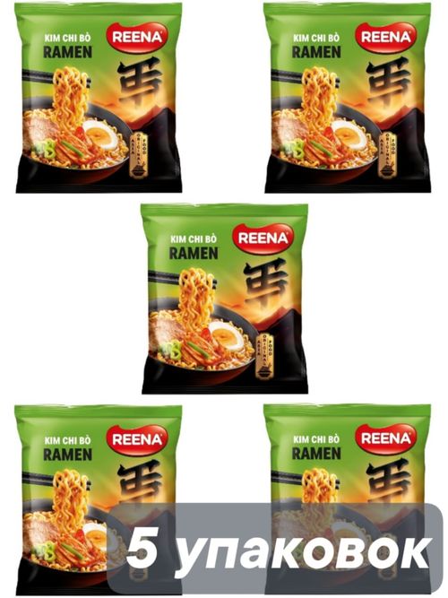Лапша Reena Kim Chi Bo Кимчи в мясном бульоне 115 г x 5 шт