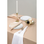 Дорожка на стол жаккардовая бежевого цвета из хлопка с вышивкой из коллекции essential, 53х150 см