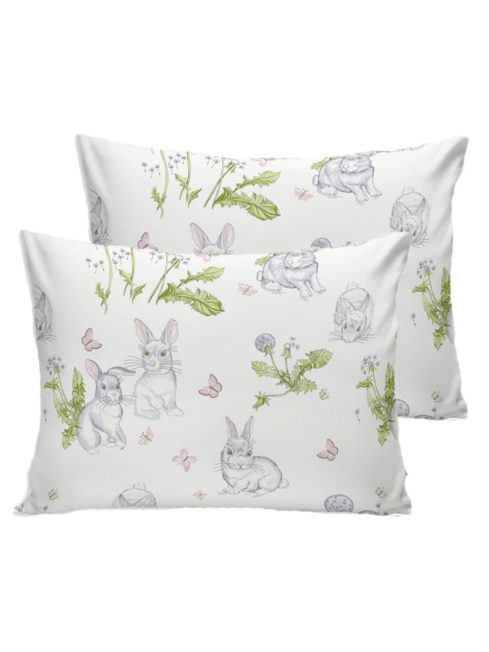 Постельное белье Сказка "Кролики" 2-спальный Наволочка 50х70 см 2 шт Простынь на резинке 160х200 см Пододеяльник 175х215 см, поплин