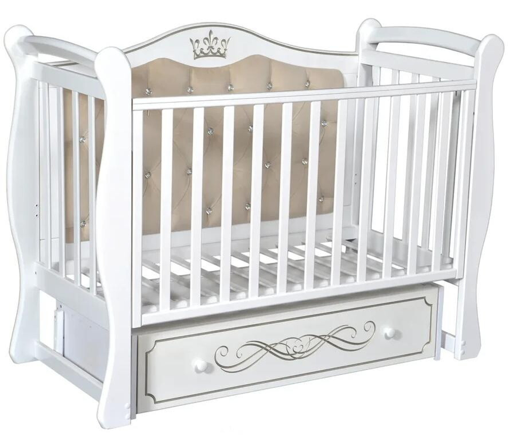 Детская кроватка Антел Julia-111 (универсальный маятник, мягкая стенка) белый