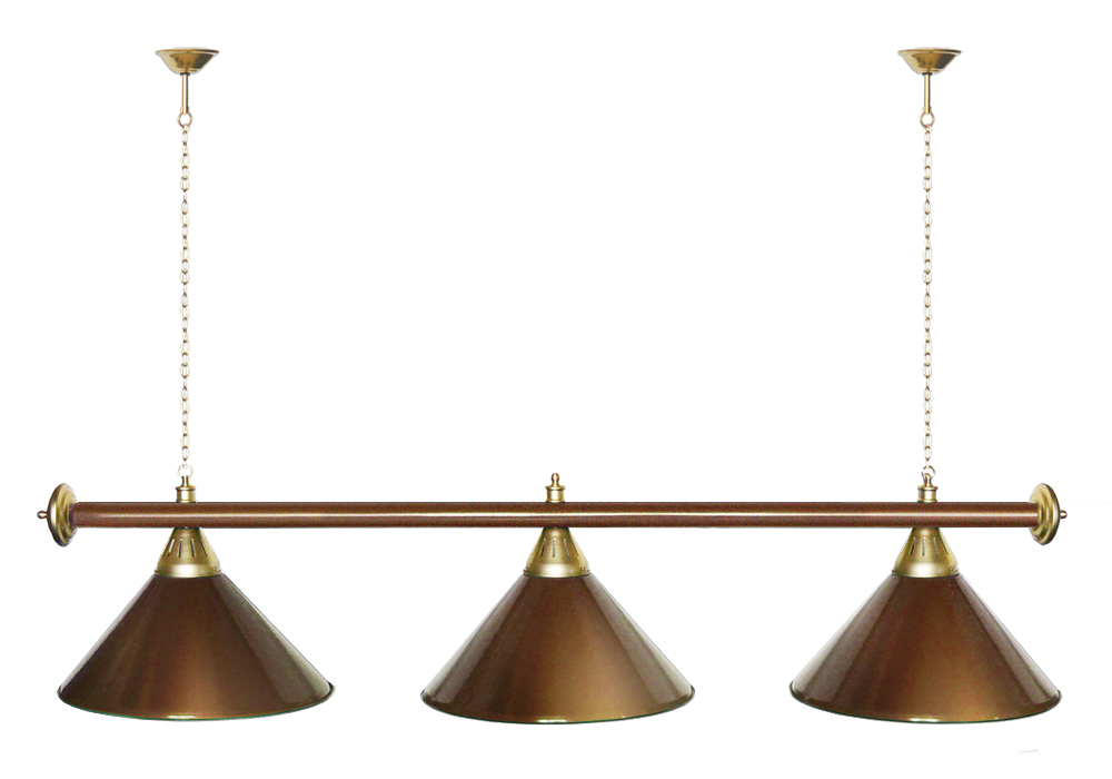 Лампа STARTBILLIARDS 3 пл. (плафоны зеленые,штанга золотая,фурнитура золото)